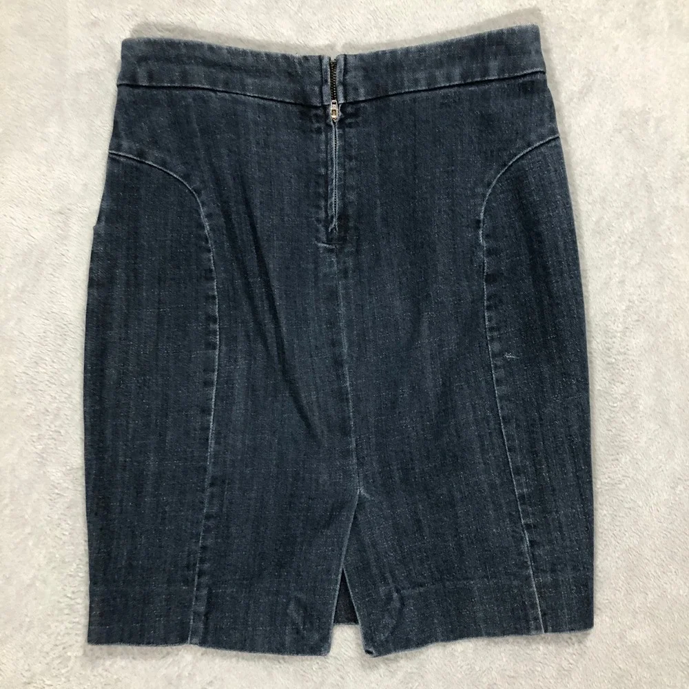 J.Crew‎ Denim Skirt Pencil Pockets Dark Wash Career Casual Size 30